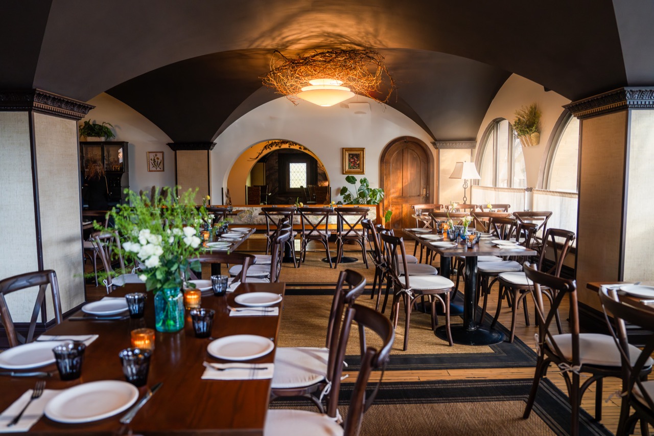 The Alexander interior with elegant private dining setup